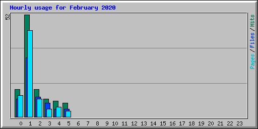 Hourly usage for February 2020