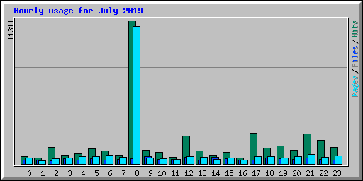 Hourly usage for July 2019