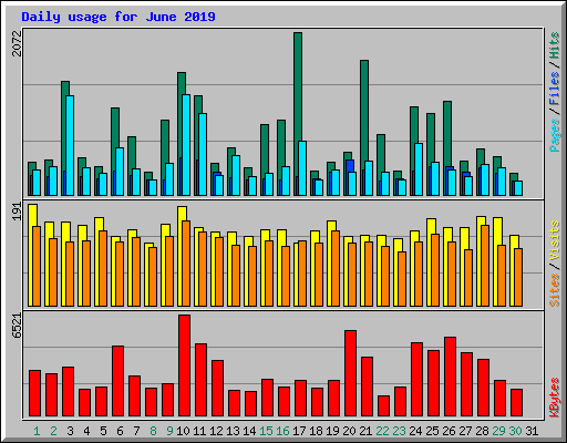 Daily usage for June 2019