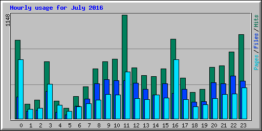 Hourly usage for July 2016