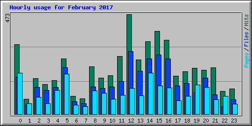 Hourly usage for February 2017