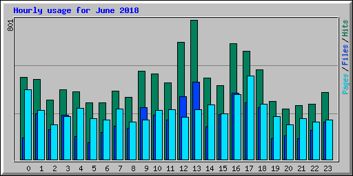 Hourly usage for June 2018