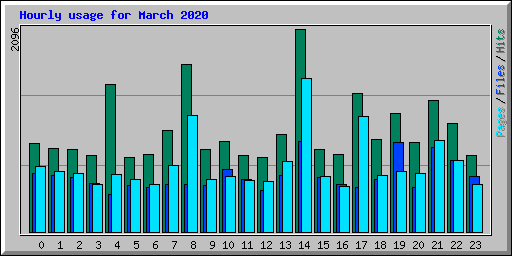 Hourly usage for March 2020