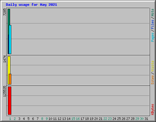 Daily usage for May 2021