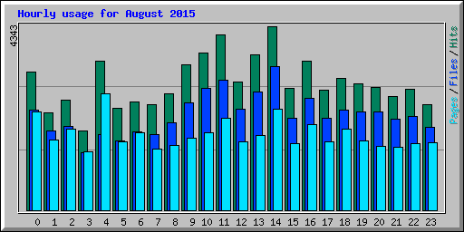 Hourly usage for August 2015