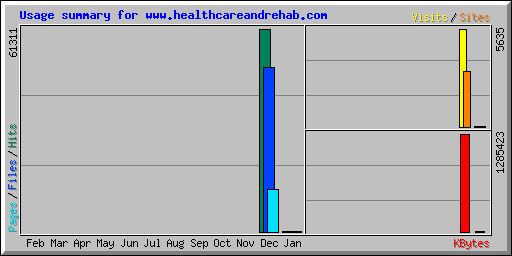 Usage summary for www.healthcareandrehab.com