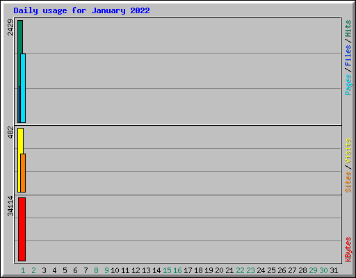 Daily usage for January 2022