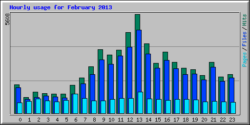 Hourly usage for February 2013