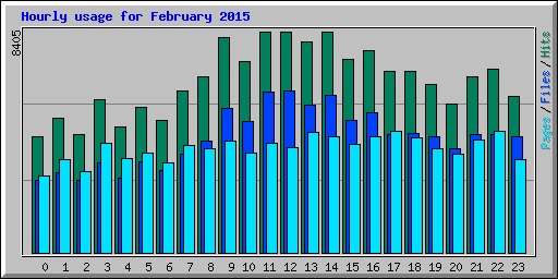 Hourly usage for February 2015