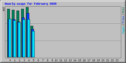 Hourly usage for February 2020