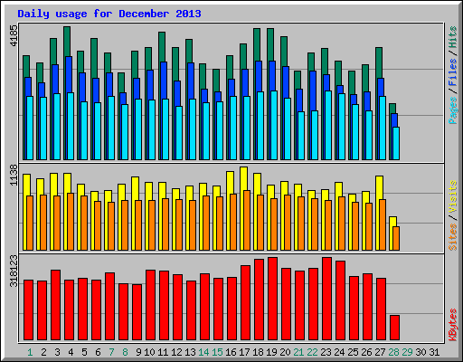 Daily usage for December 2013