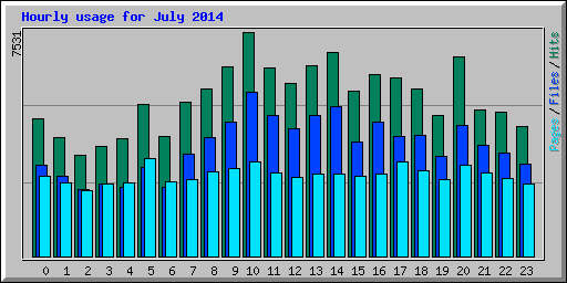 Hourly usage for July 2014