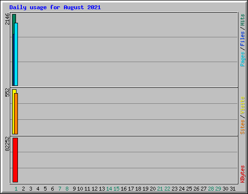 Daily usage for August 2021