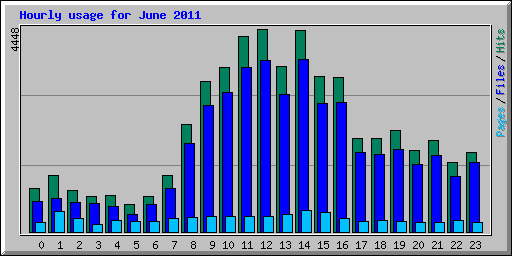 Hourly usage for June 2011