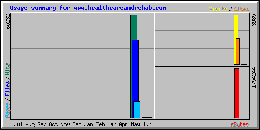 Usage summary for www.healthcareandrehab.com