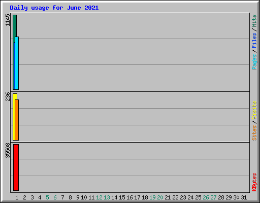 Daily usage for June 2021