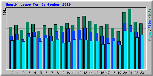 Hourly usage for September 2019