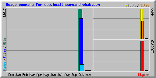 Usage summary for www.healthcareandrehab.com