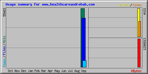 Usage summary for www.healthcareandrehab.com