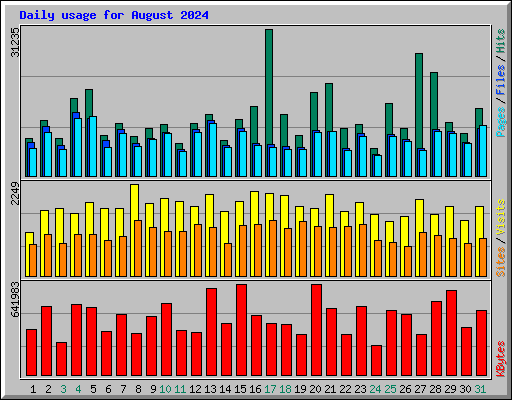 Daily usage for August 2024