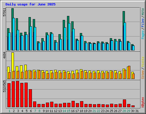 Daily usage for June 2025