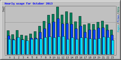 Hourly usage for October 2013