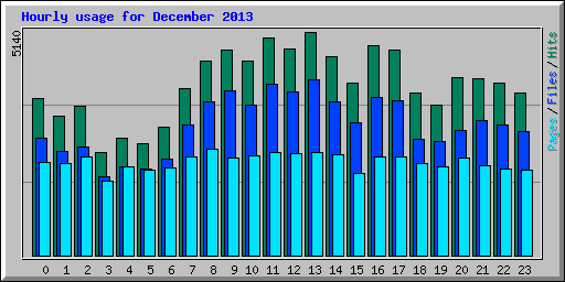 Hourly usage for December 2013