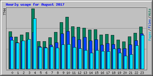 Hourly usage for August 2017