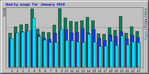 Hourly usage for January 2018