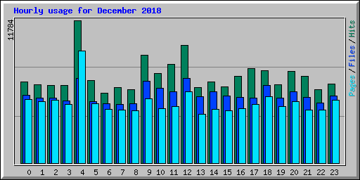 Hourly usage for December 2018