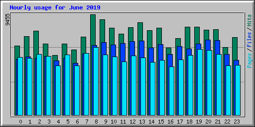 Hourly usage for June 2019