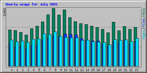 Hourly usage for July 2021