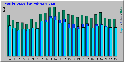 Hourly usage for February 2023