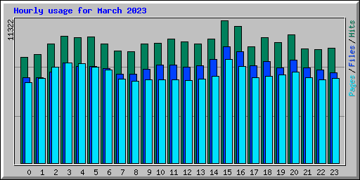 Hourly usage for March 2023